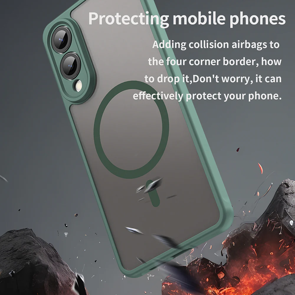 MagSafe Case for Samsung Galaxy S25 Edge S937, Techsuit, HaloFrost II, Green - Image 5