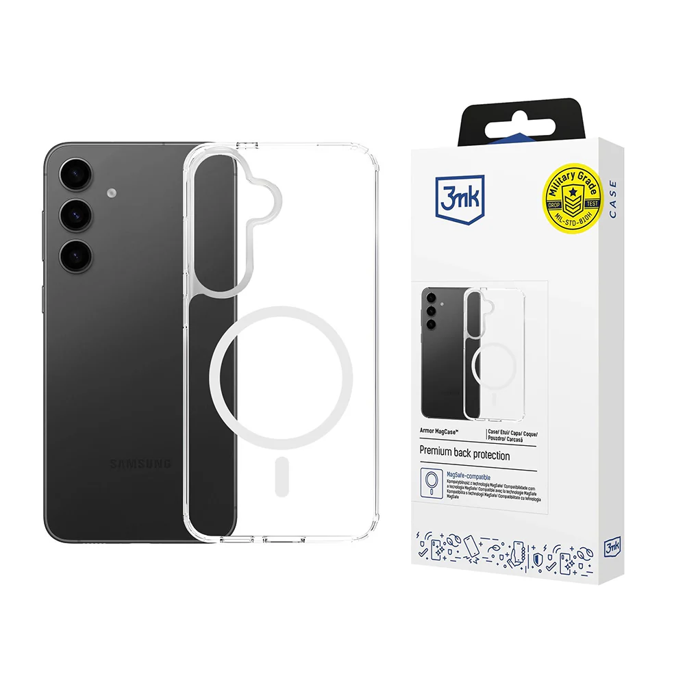 MagSafe Case for Samsung Galaxy S25 FE, 3MK, Armor MagCase, Transparent