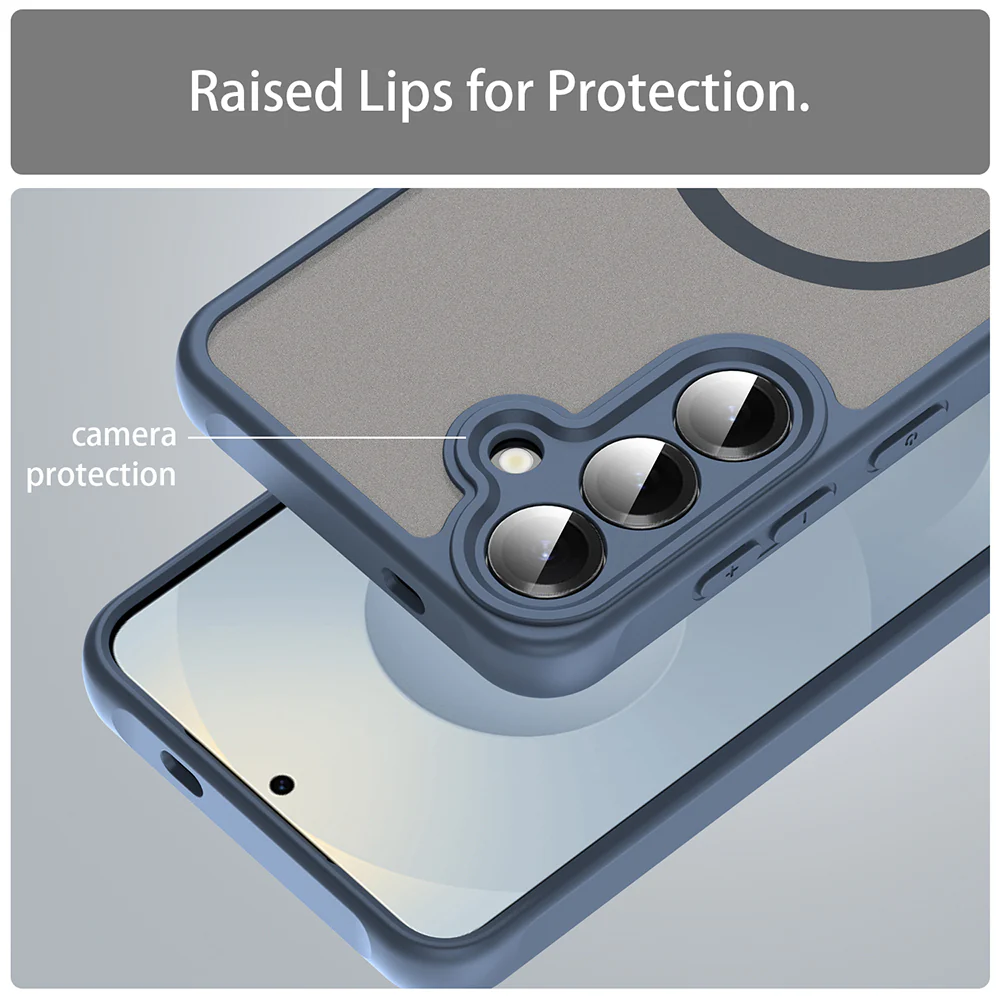 MagSafe Case for Samsung Galaxy S25 FE, Techsuit, HaloFrost II, Navy Blue - Image 5