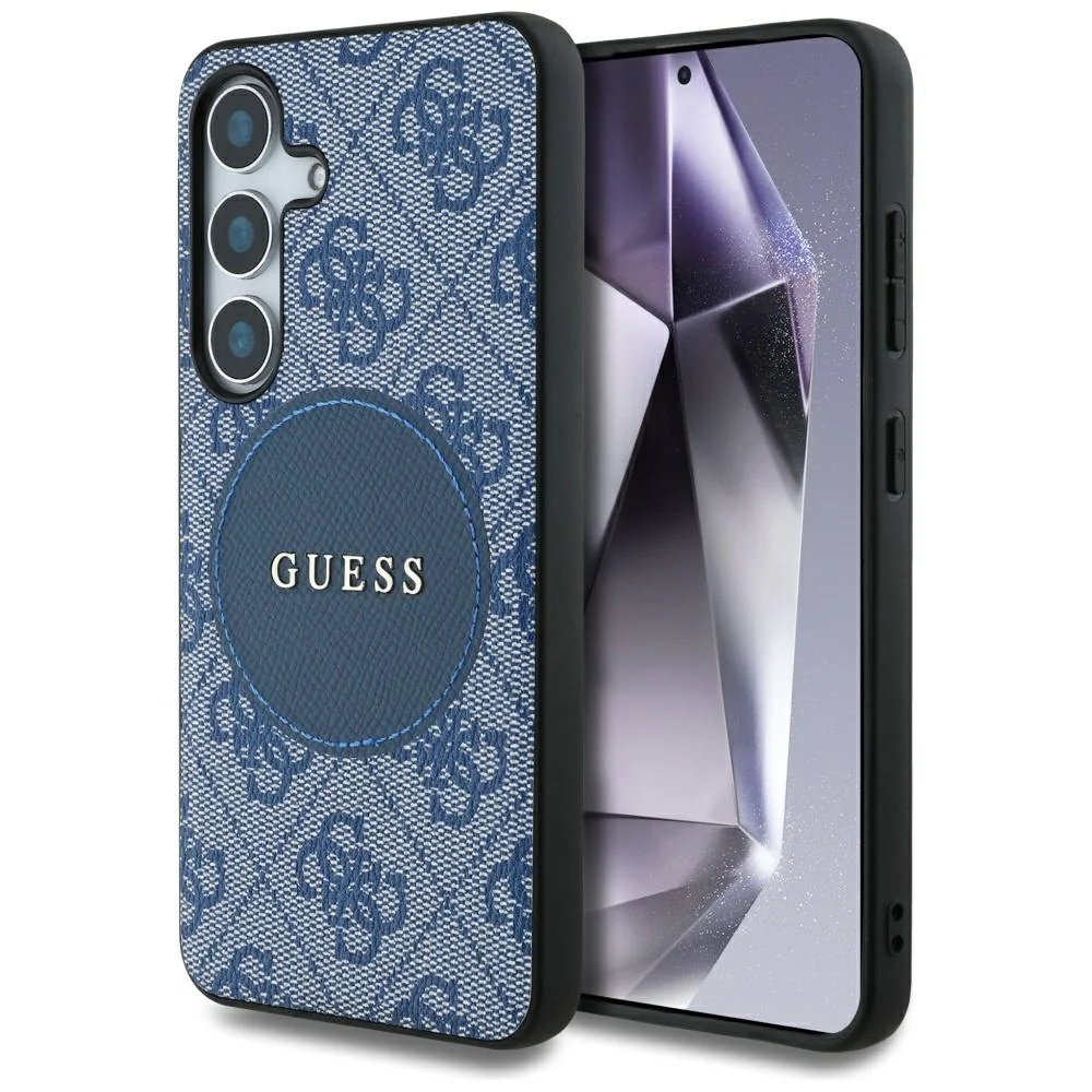 MagSafe Case for Samsung Galaxy S25+ S936, Guess, 4G Circle Classic Logo, Blue
