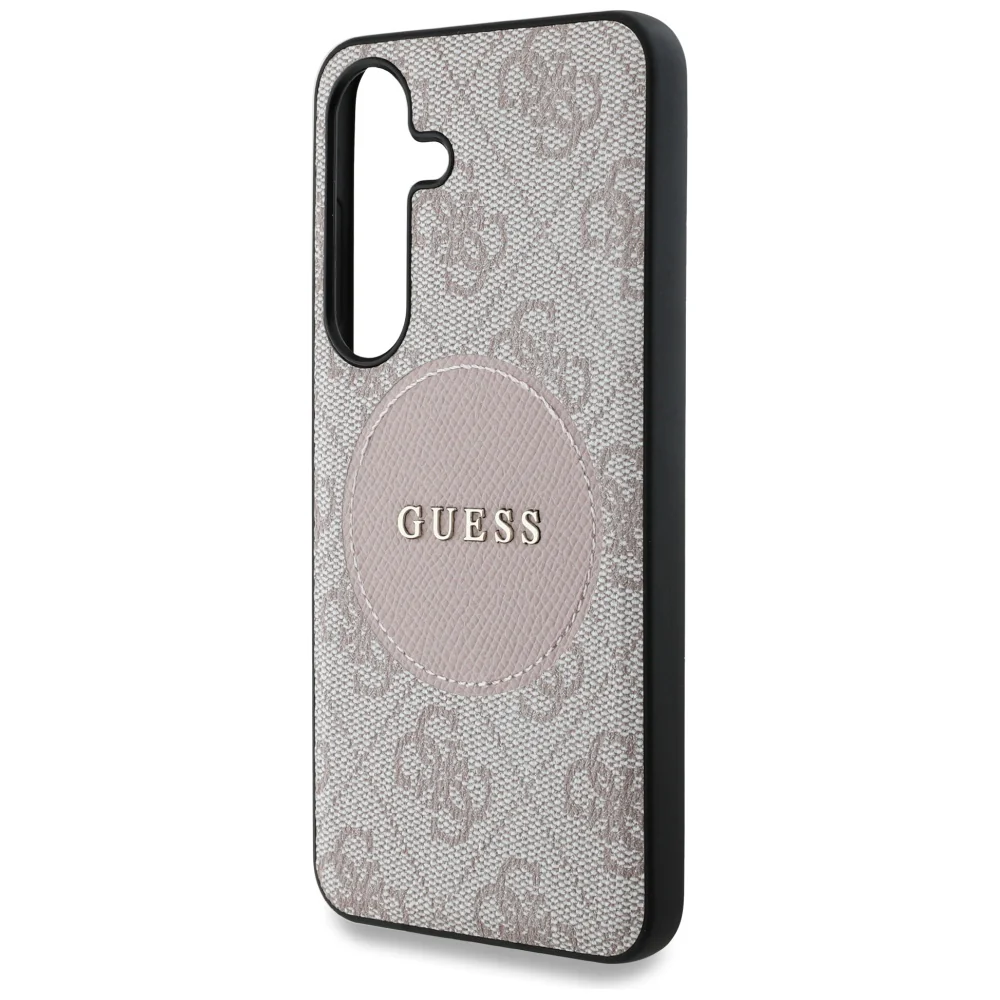MagSafe Case for Samsung Galaxy S25+ S936, Guess, 4G Circle Classic Logo, Pink - Image 5