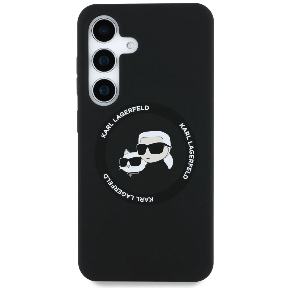 MagSafe Case for Samsung Galaxy S25+ S936, Karl Lagerfeld, Silicone Double Heads, Black - Image 2