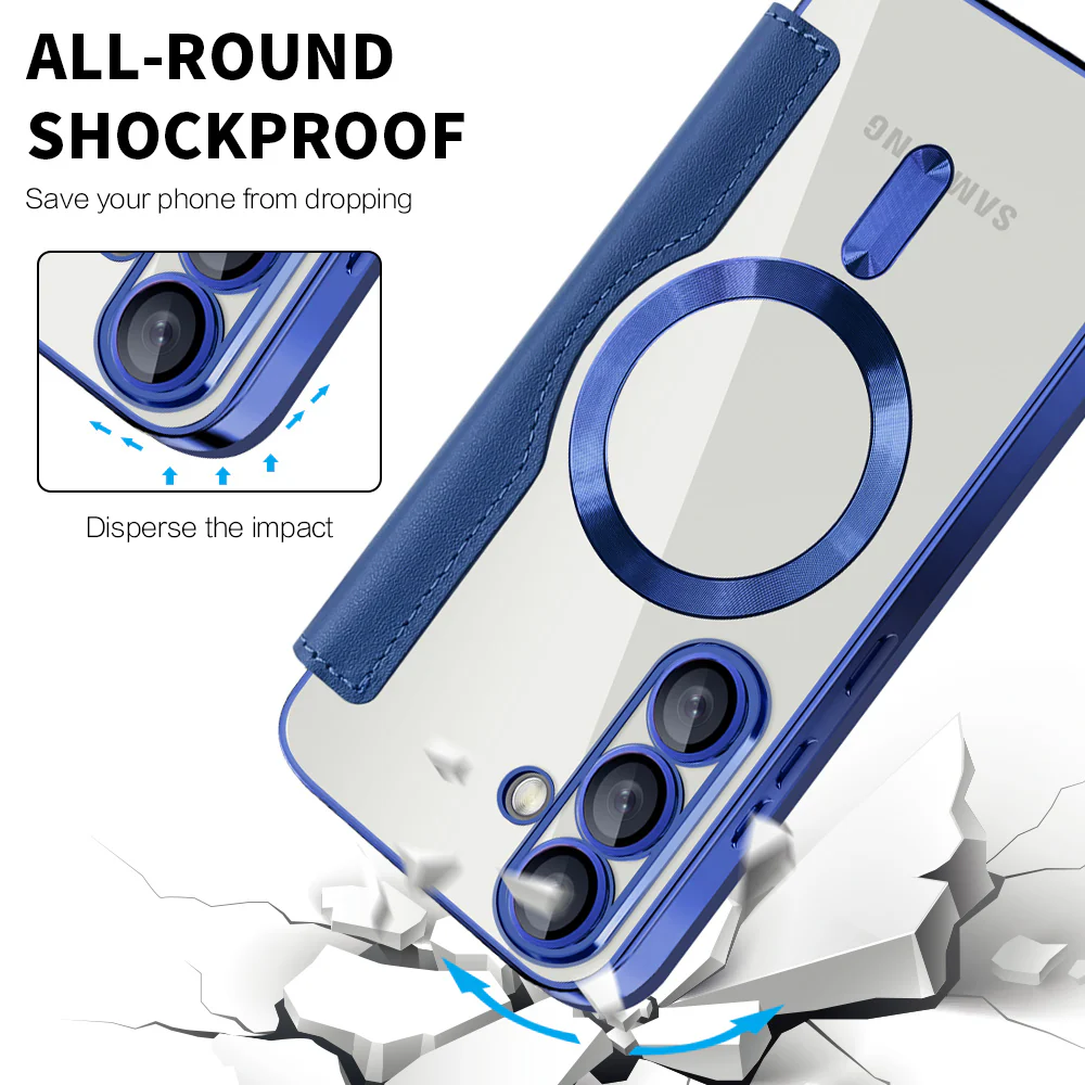 MagSafe Case for Samsung Galaxy S25+ S936, Techsuit, SmartMag Book, Blue - Image 4