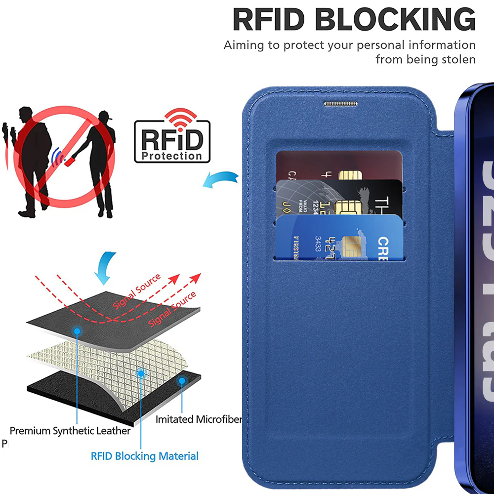 MagSafe Case for Samsung Galaxy S25+ S936, Techsuit, SmartMag Book, Blue - Image 5