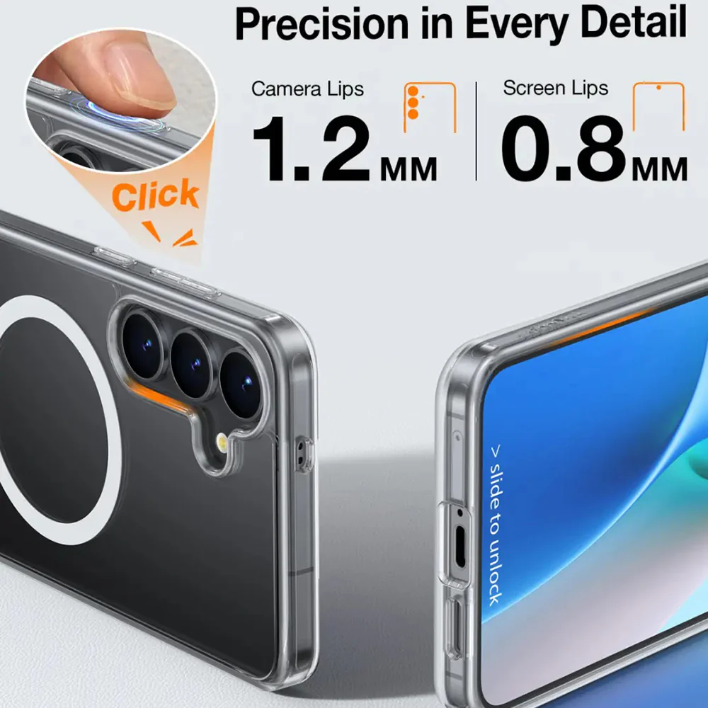 MagSafe Case for Samsung Galaxy S25+ S936, Torras, Pstand, Transparent - Image 3