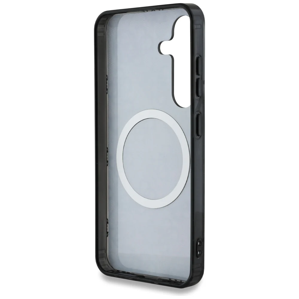 MagSafe Case for Samsung Galaxy S25 S931, Guess, IML Peony On 4G Background, Black - Image 6