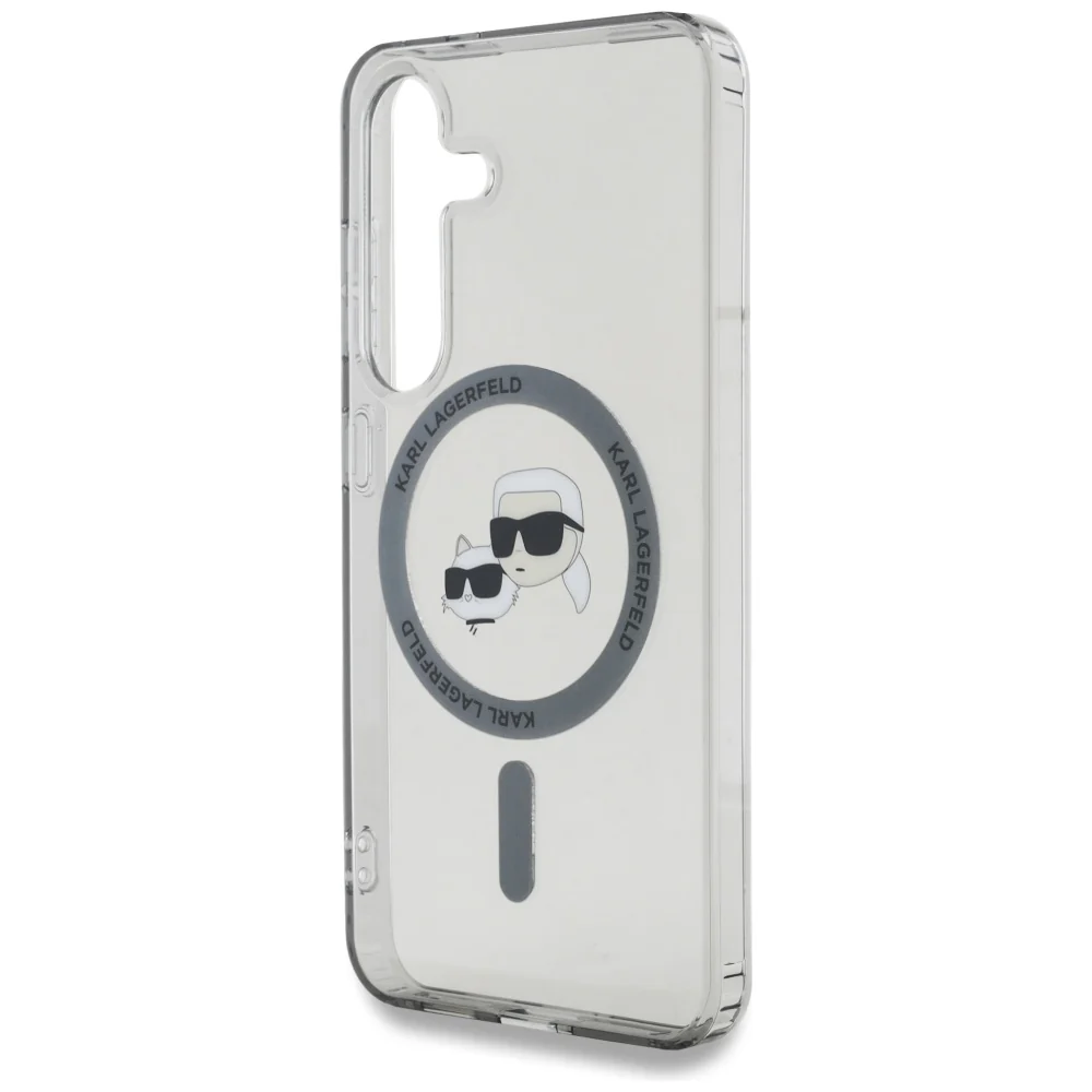 MagSafe Case for Samsung Galaxy S25 S931, Karl Lagerfeld, IML Metal Karl & Choupette's Heads, Black - Image 2