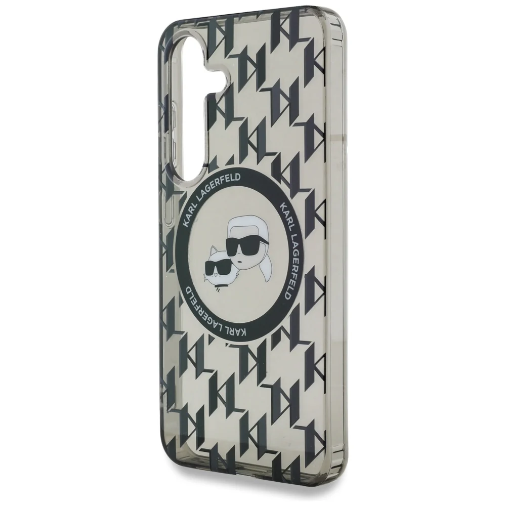 MagSafe Case for Samsung Galaxy S25 S931, Karl Lagerfeld, IML Monogram Karl & Choupette's Heads, Black - Image 2