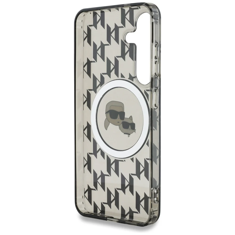 MagSafe Case for Samsung Galaxy S25 S931, Karl Lagerfeld, IML Monogram Karl & Choupette's Heads, Black - Image 5