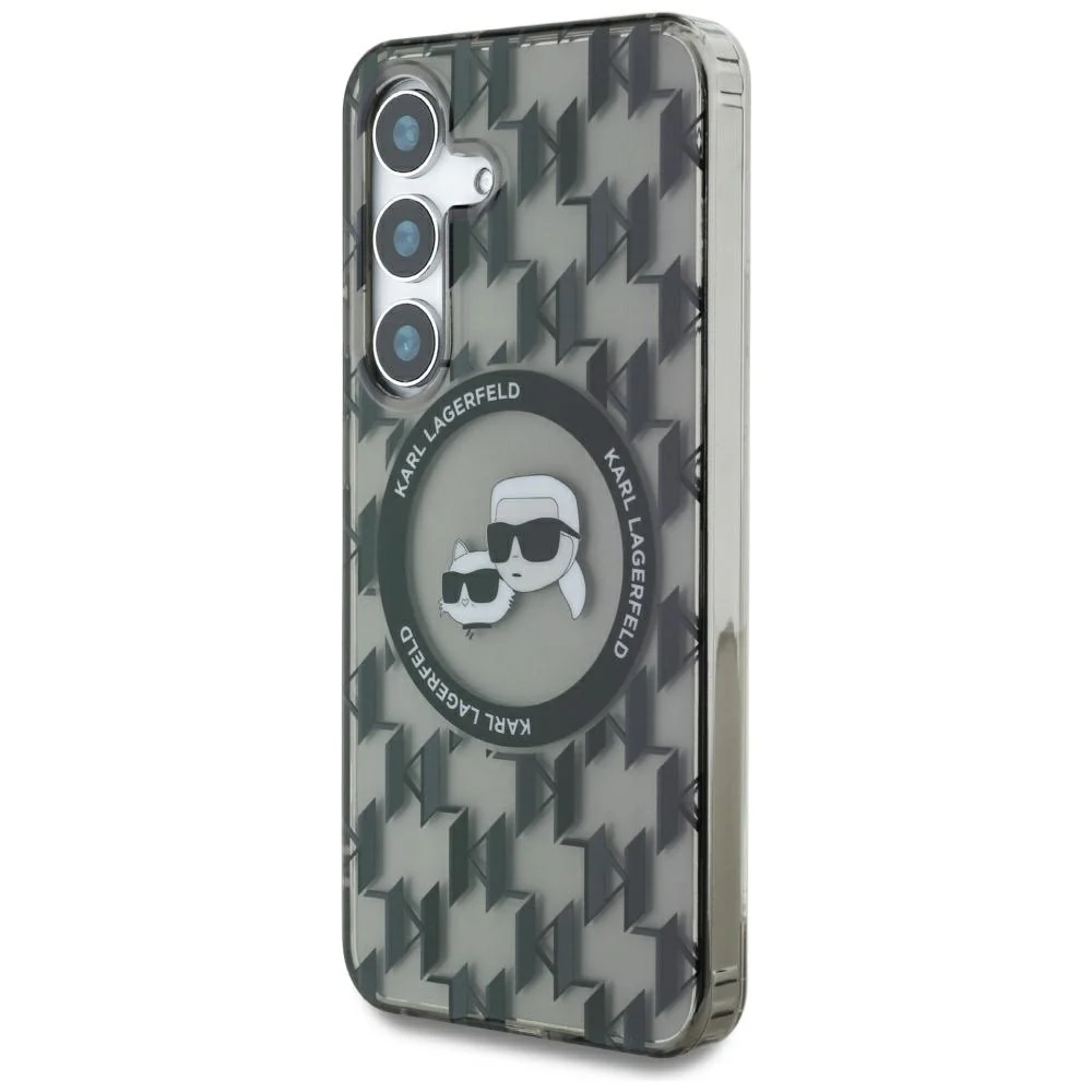 MagSafe Case for Samsung Galaxy S25 S931, Karl Lagerfeld, IML Monogram Karl & Choupette's Heads, Black - Image 6