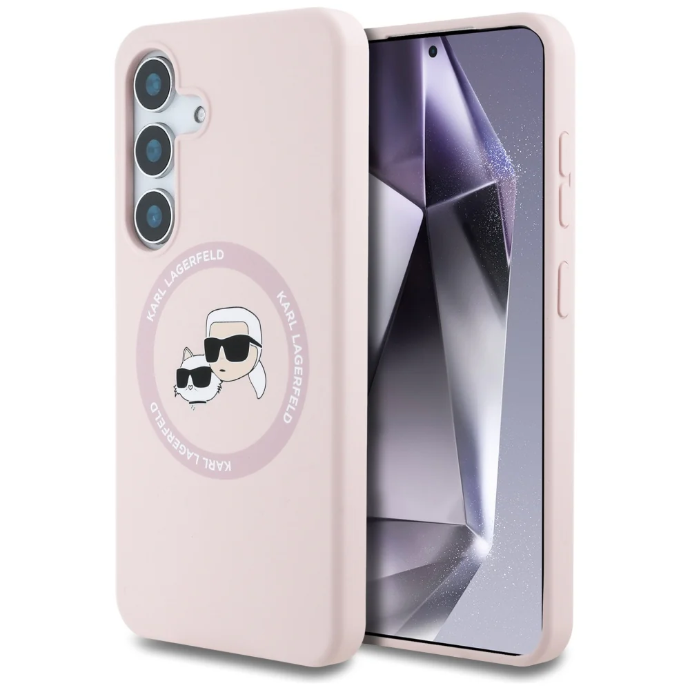 MagSafe Case for Samsung Galaxy S25 S931, Karl Lagerfeld, Silicone Double Heads, Pink