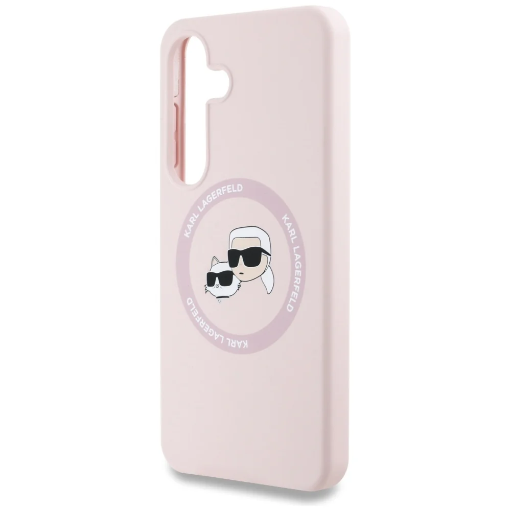 MagSafe Case for Samsung Galaxy S25 S931, Karl Lagerfeld, Silicone Double Heads, Pink - Image 7