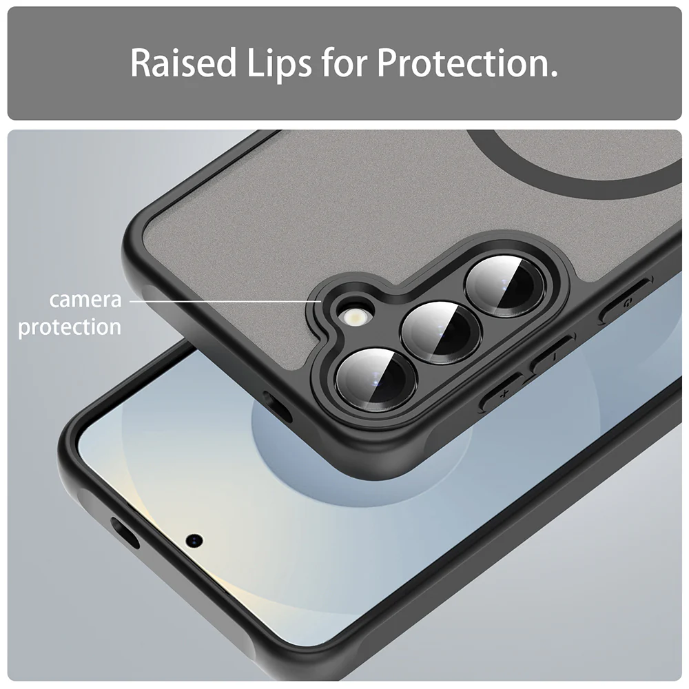 MagSafe Case for Samsung Galaxy S25 S931 / S24 S921, Techsuit, HaloFrost II (Big Lens Hole), Black - Image 3