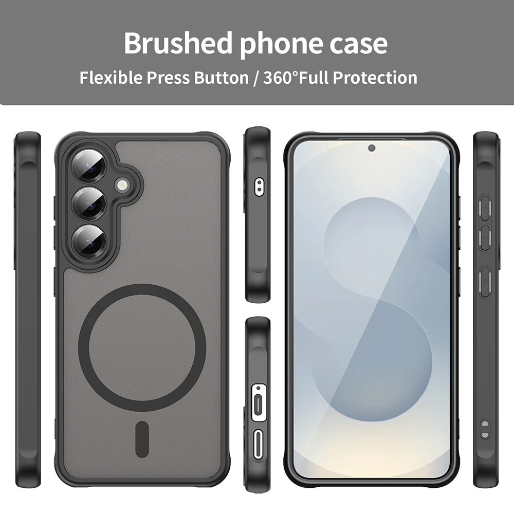 MagSafe Case for Samsung Galaxy S25 S931 / S24 S921, Techsuit, HaloFrost II (Big Lens Hole), Black - Image 6
