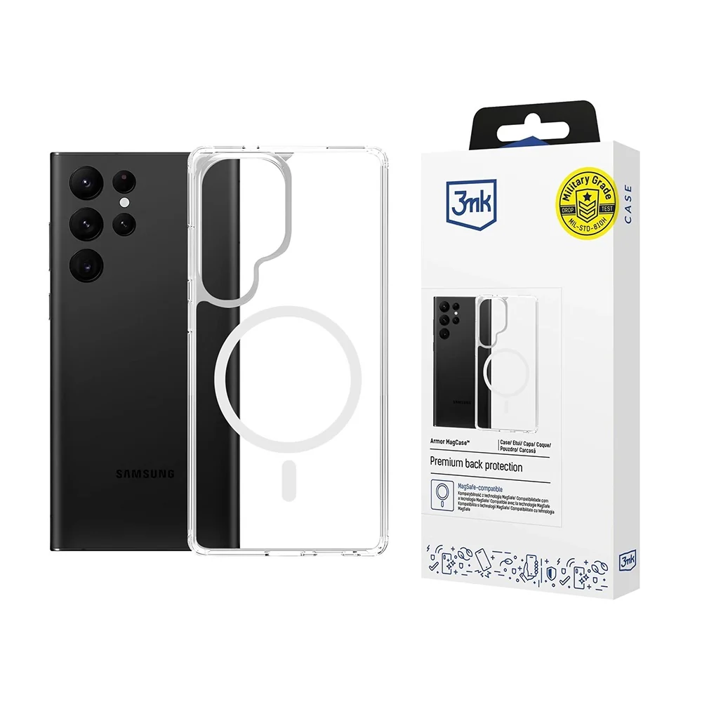 MagSafe Case for Samsung Galaxy S25 Ultra S938, 3MK, Armor MagCase, Transparent - Image 7