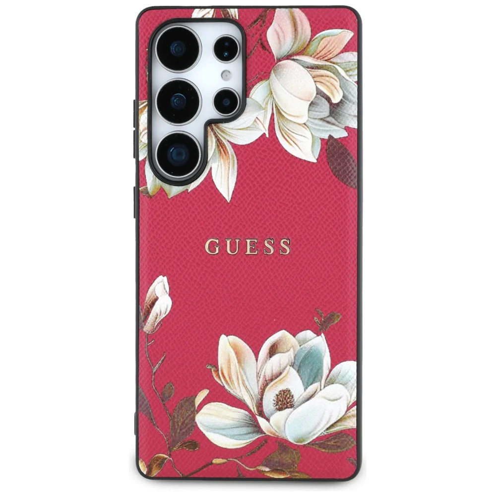MagSafe Case for Samsung Galaxy S25 Ultra S938, Guess, Grained Flowers, Fuchsia - Image 2