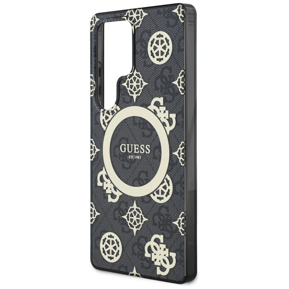 MagSafe Case for Samsung Galaxy S25 Ultra S938, Guess, IML Peony On 4G Background, Black - Image 4