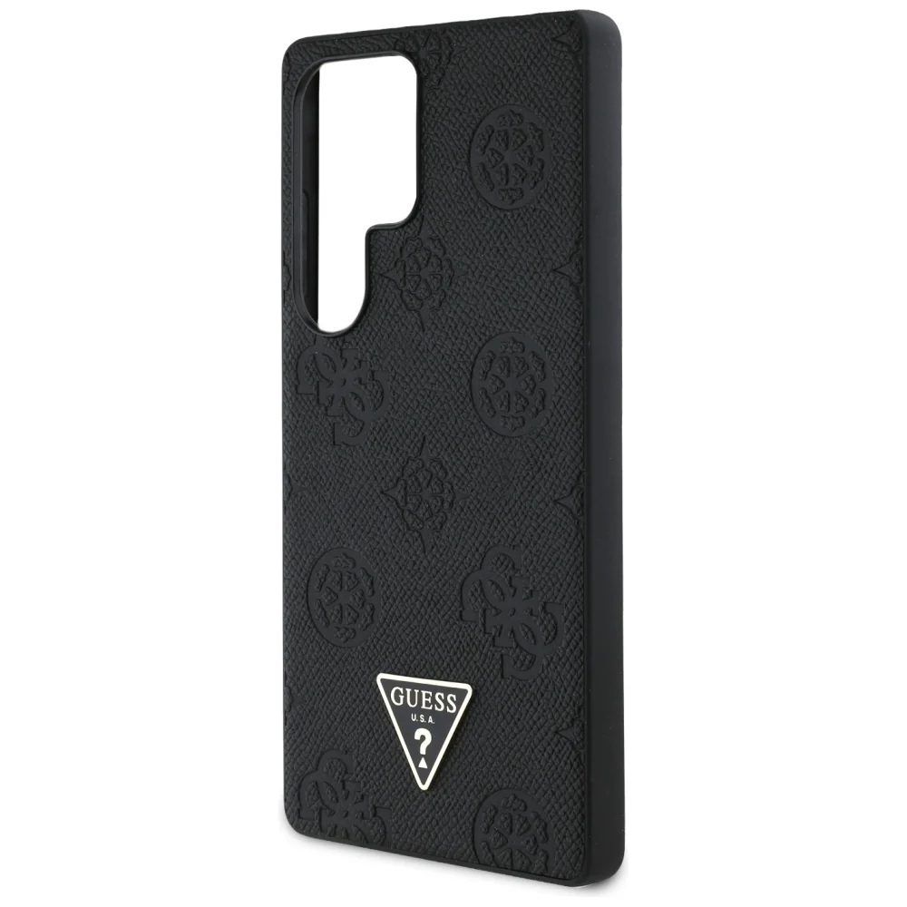 MagSafe Case for Samsung Galaxy S25 Ultra S938, Guess, Peony Grained Hot Stamp Triangle, Black - Image 2