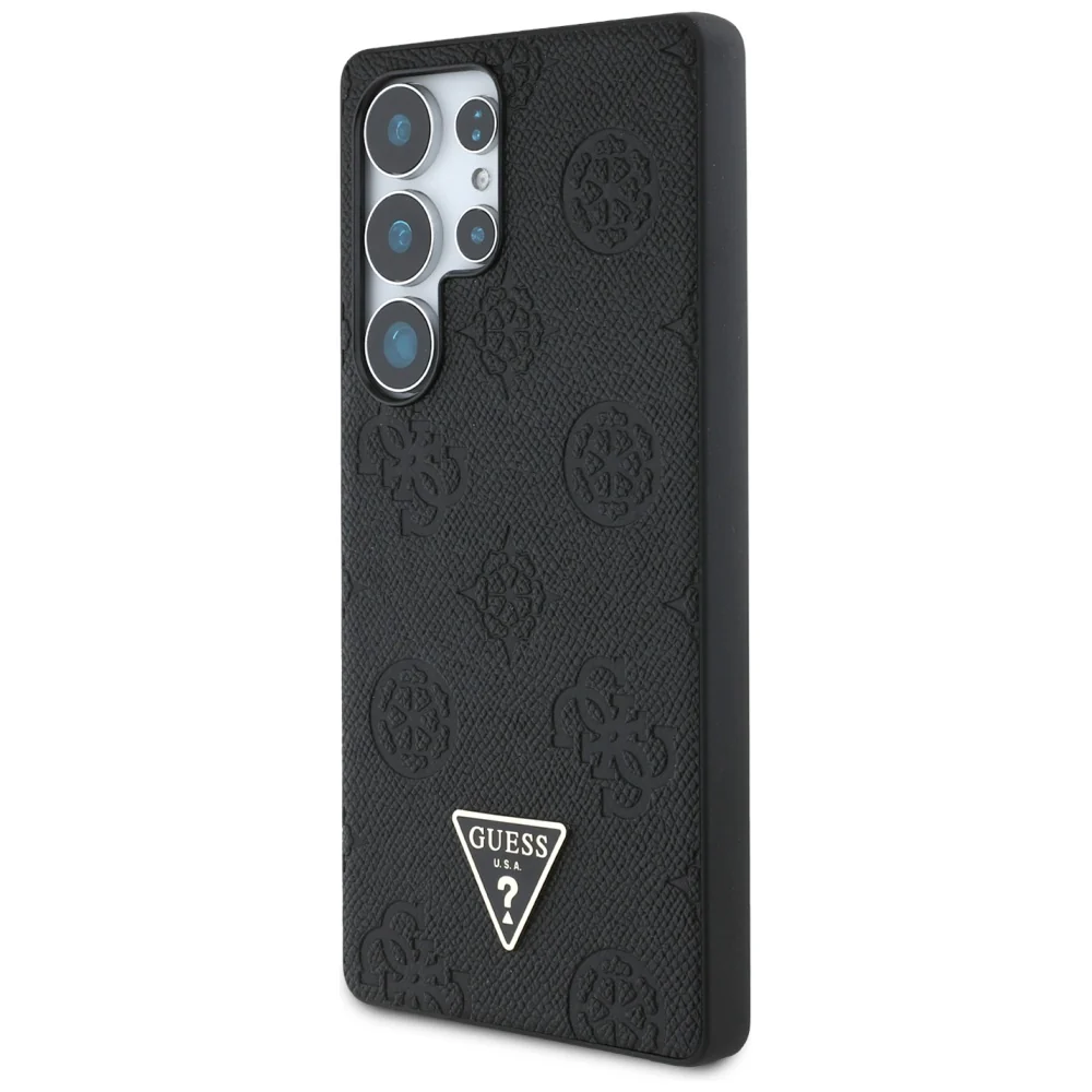 MagSafe Case for Samsung Galaxy S25 Ultra S938, Guess, Peony Grained Hot Stamp Triangle, Black - Image 3