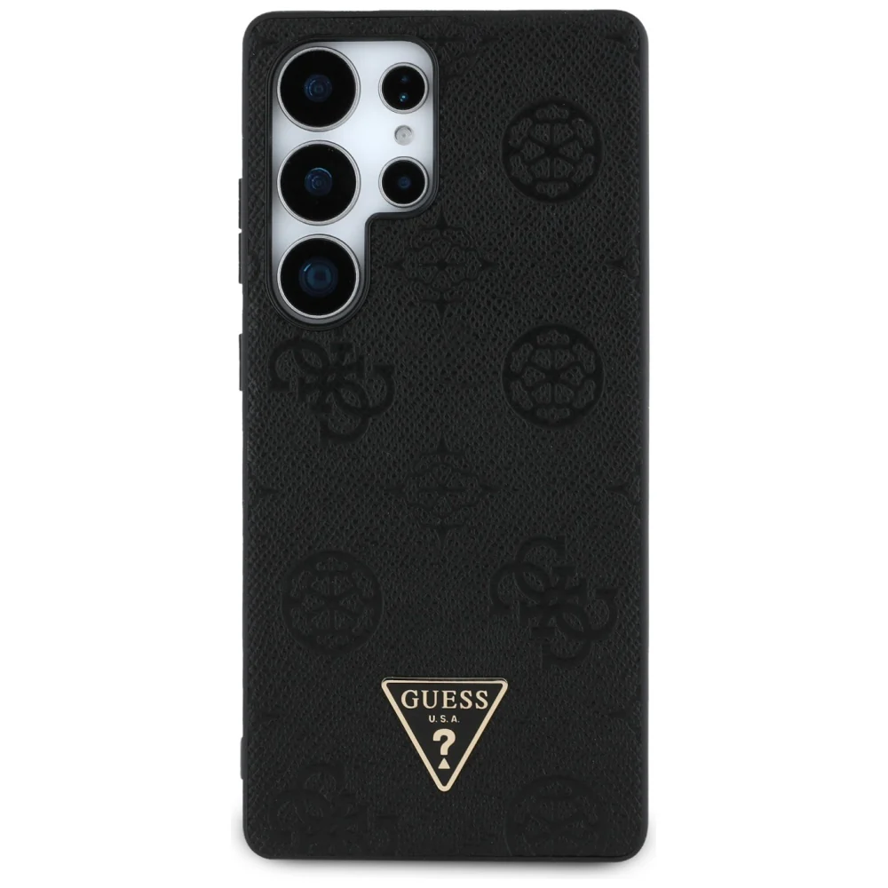 MagSafe Case for Samsung Galaxy S25 Ultra S938, Guess, Peony Grained Hot Stamp Triangle, Black - Image 5