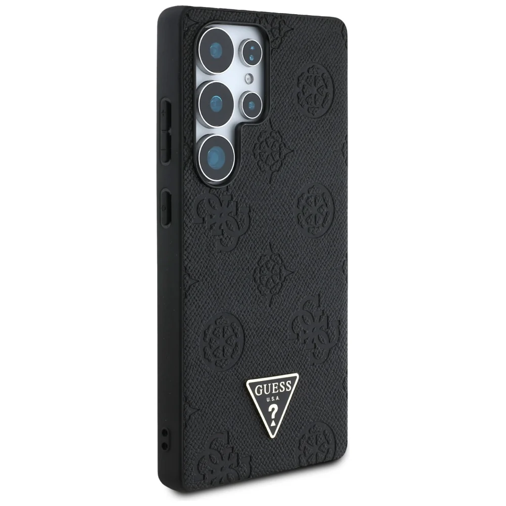 MagSafe Case for Samsung Galaxy S25 Ultra S938, Guess, Peony Grained Hot Stamp Triangle, Black - Image 6