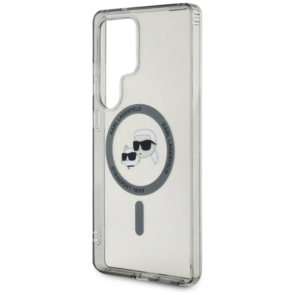MagSafe Case for Samsung Galaxy S25 Ultra S938, Karl Lagerfeld, IML Metal Karl & Choupette's Heads, Black - Image 5