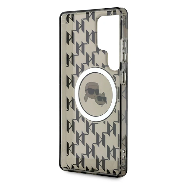 MagSafe Case for Samsung Galaxy S25 Ultra S938, Karl Lagerfeld, IML Monogram Karl & Choupette's Heads, Black - Image 3