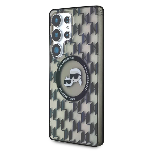 MagSafe Case for Samsung Galaxy S25 Ultra S938, Karl Lagerfeld, IML Monogram Karl & Choupette's Heads, Black - Image 6