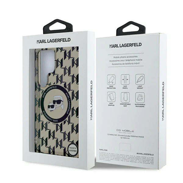 MagSafe Case for Samsung Galaxy S25 Ultra S938, Karl Lagerfeld, IML Monogram Karl & Choupette's Heads, Black - Image 7