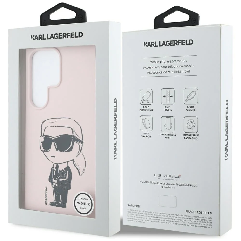 MagSafe Case for Samsung Galaxy S25 Ultra S938, Karl Lagerfeld, Silicone Graffiti, Pink - Image 7