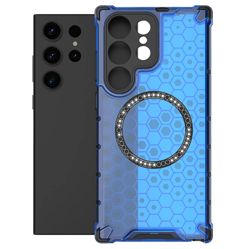 MagSafe Case for Samsung Galaxy S25 Ultra S938, Techsuit, HoneyComb Shield, Blue - Image 2