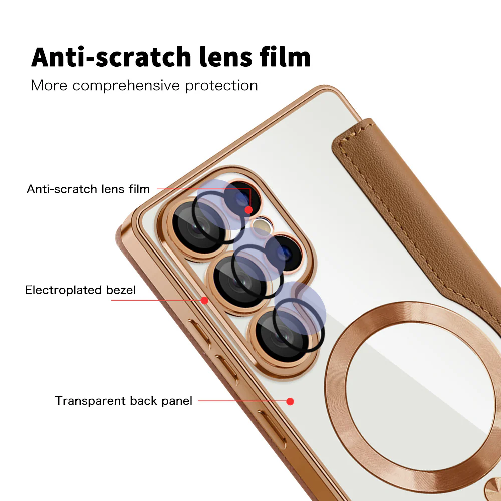 MagSafe Case for Samsung Galaxy S25 Ultra S938, Techsuit, SmartMag Book, Brown - Image 3