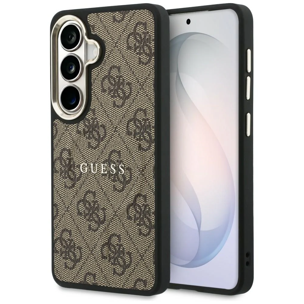 MagSafe Case for Samsung Galaxy S26 S942, Guess, 4G Embossed Ring, Brown