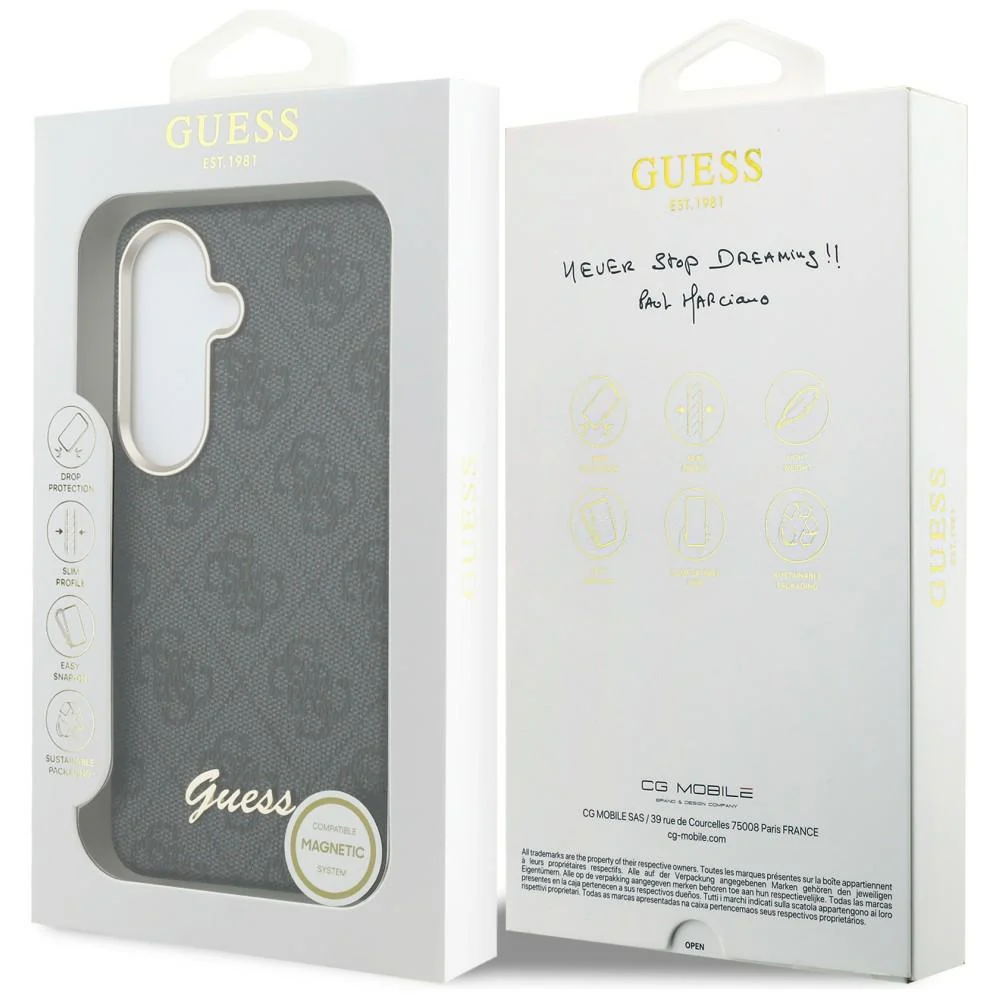 MagSafe Case for Samsung Galaxy S26 S942, Guess, 4G Script Logo, Black - Image 7