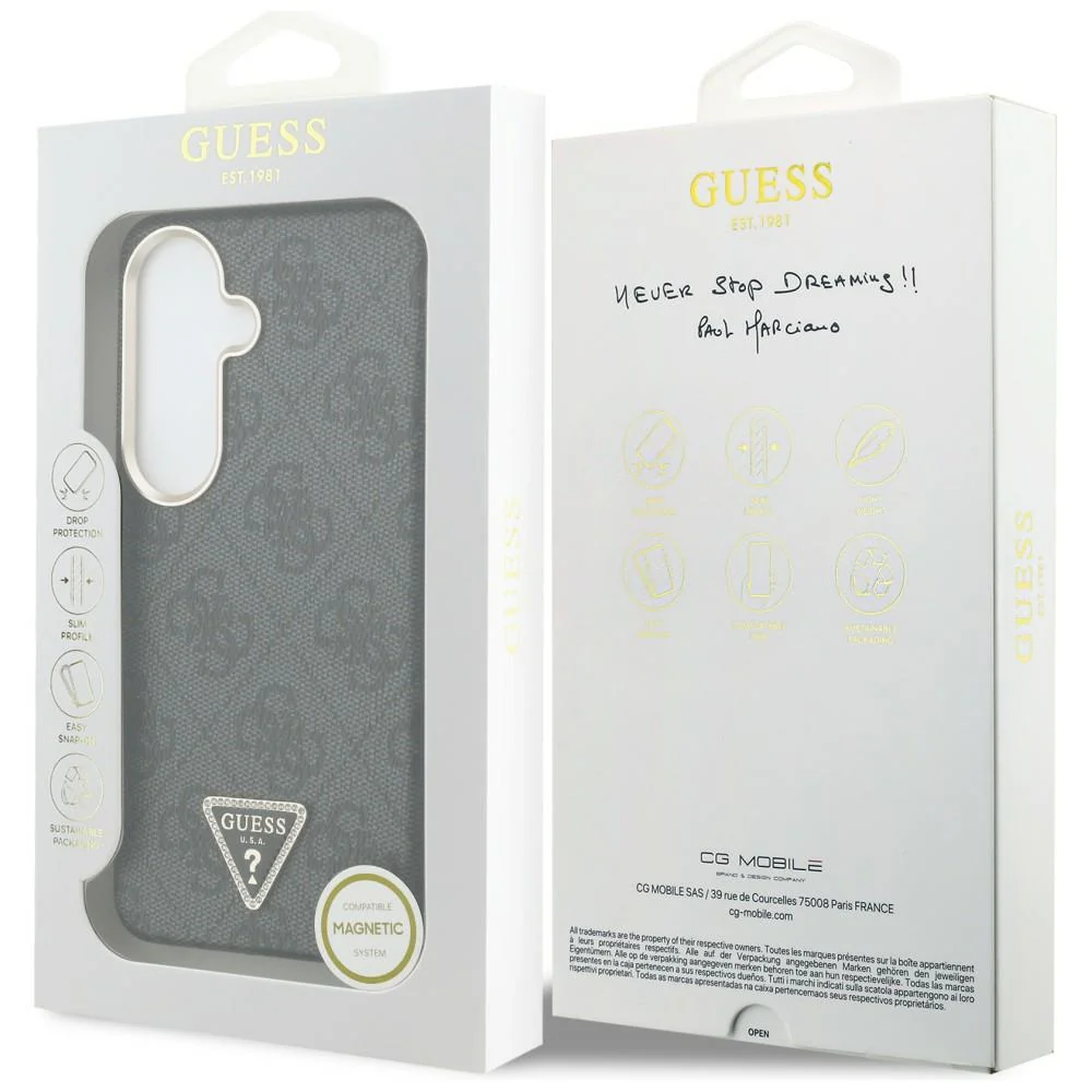 MagSafe Case for Samsung Galaxy S26 S942, Guess, 4G Triangle Logo, Black - Image 7