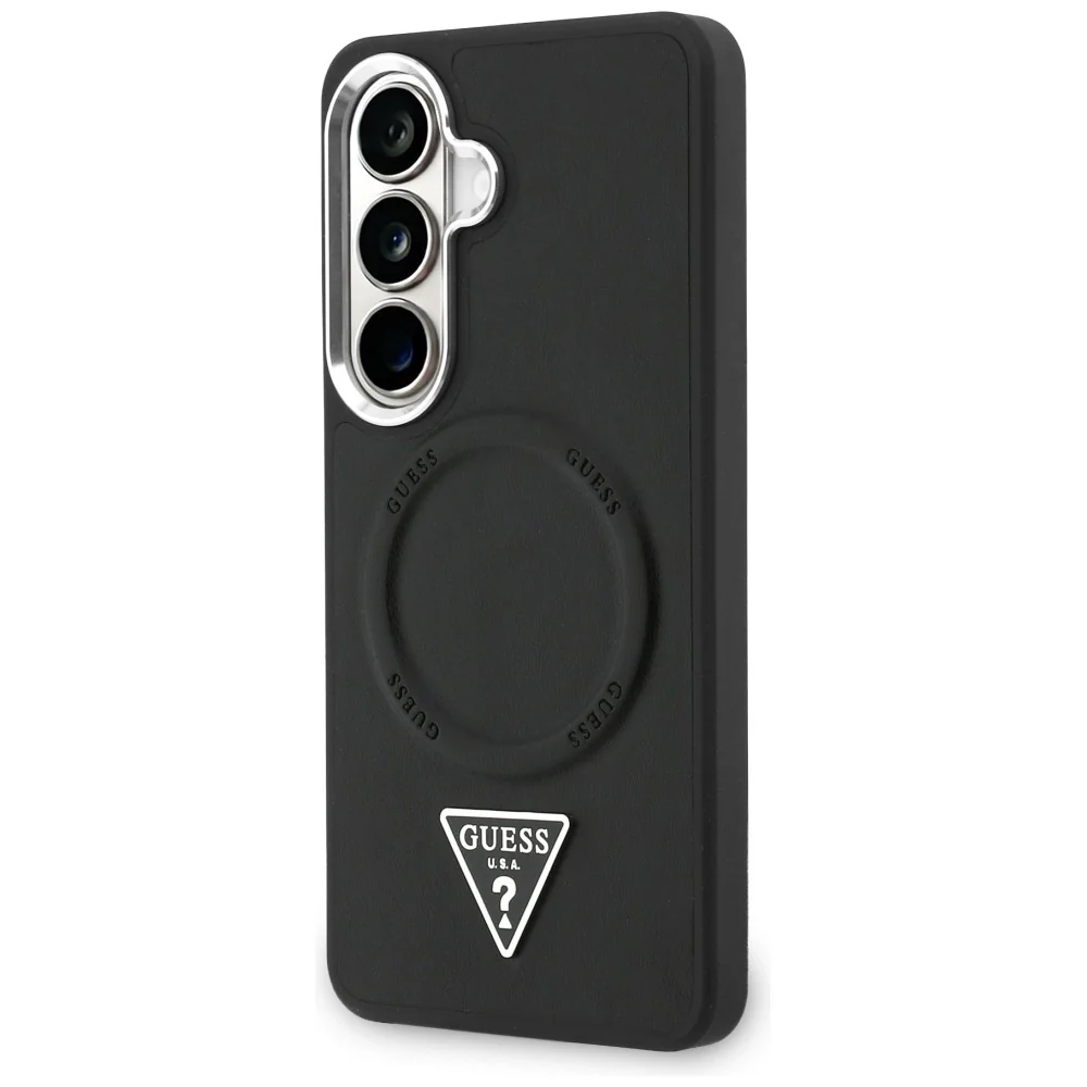 MagSafe Case for Samsung Galaxy S26 S942, Guess, Embossed Ring Triangle Logo, Black - Image 2