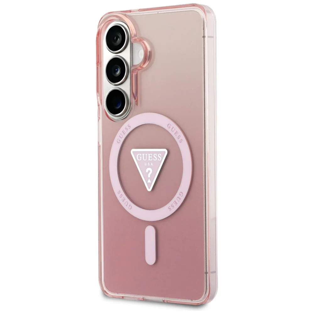 MagSafe Case for Samsung Galaxy S26 S942, Guess, IML Gradient Triangle Logo, Pink - Image 3