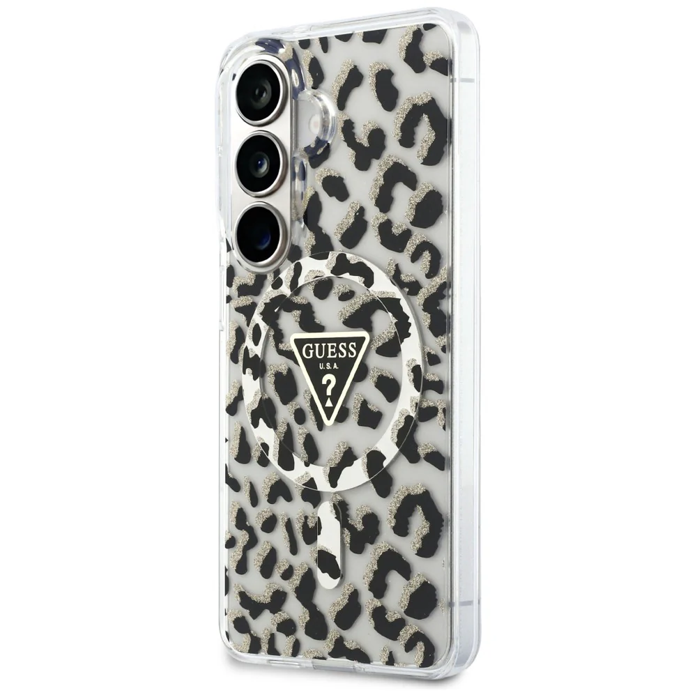 MagSafe Case for Samsung Galaxy S26 S942, Guess, IML Leopard Pattern, Black - Image 2