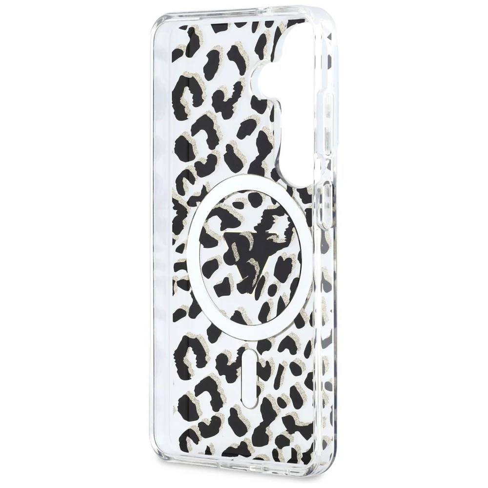 MagSafe Case for Samsung Galaxy S26 S942, Guess, IML Leopard Pattern, Black - Image 6