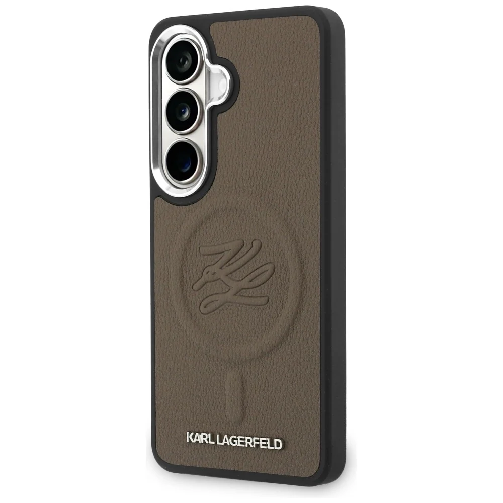 MagSafe Case for Samsung Galaxy S26 S942, Karl Lagerfeld, Initial Logo Debossed, Brown - Image 4