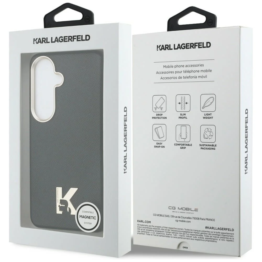 MagSafe Case for Samsung Galaxy S26 S942, Karl Lagerfeld, Karl Head Logo, Black - Image 7