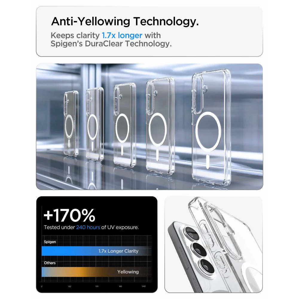 MagSafe Case for Samsung Galaxy S26 S942, Spigen, Ultra Hybrid, White Transparent ACS10734 - Image 7