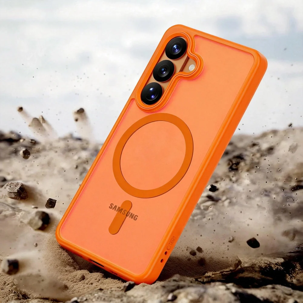 MagSafe Case for Samsung Galaxy S26 S942, Tech-Protect, Magmat, Matte Orange - Image 6