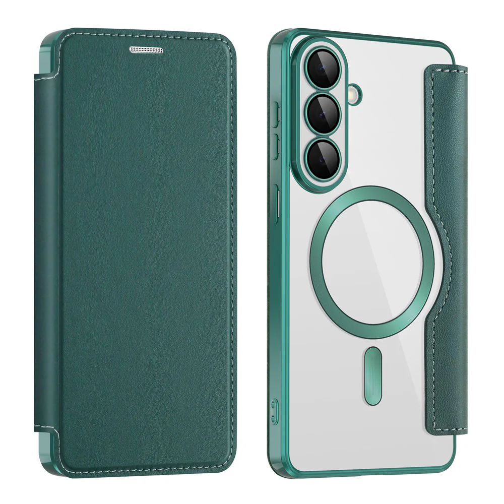 MagSafe Case for Samsung Galaxy S26 S942, Techsuit, SmartMag Book, Green - Image 2