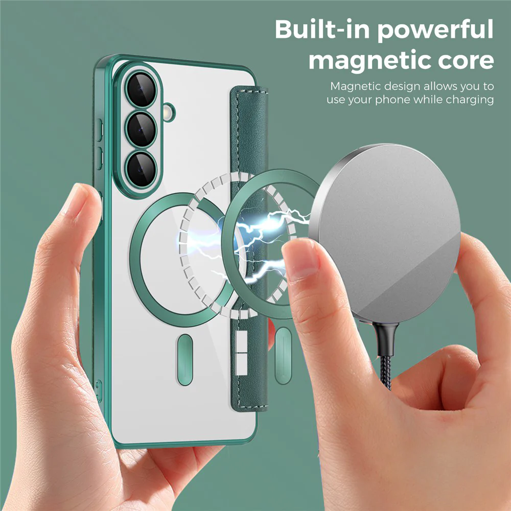 MagSafe Case for Samsung Galaxy S26 S942, Techsuit, SmartMag Book, Green - Image 6