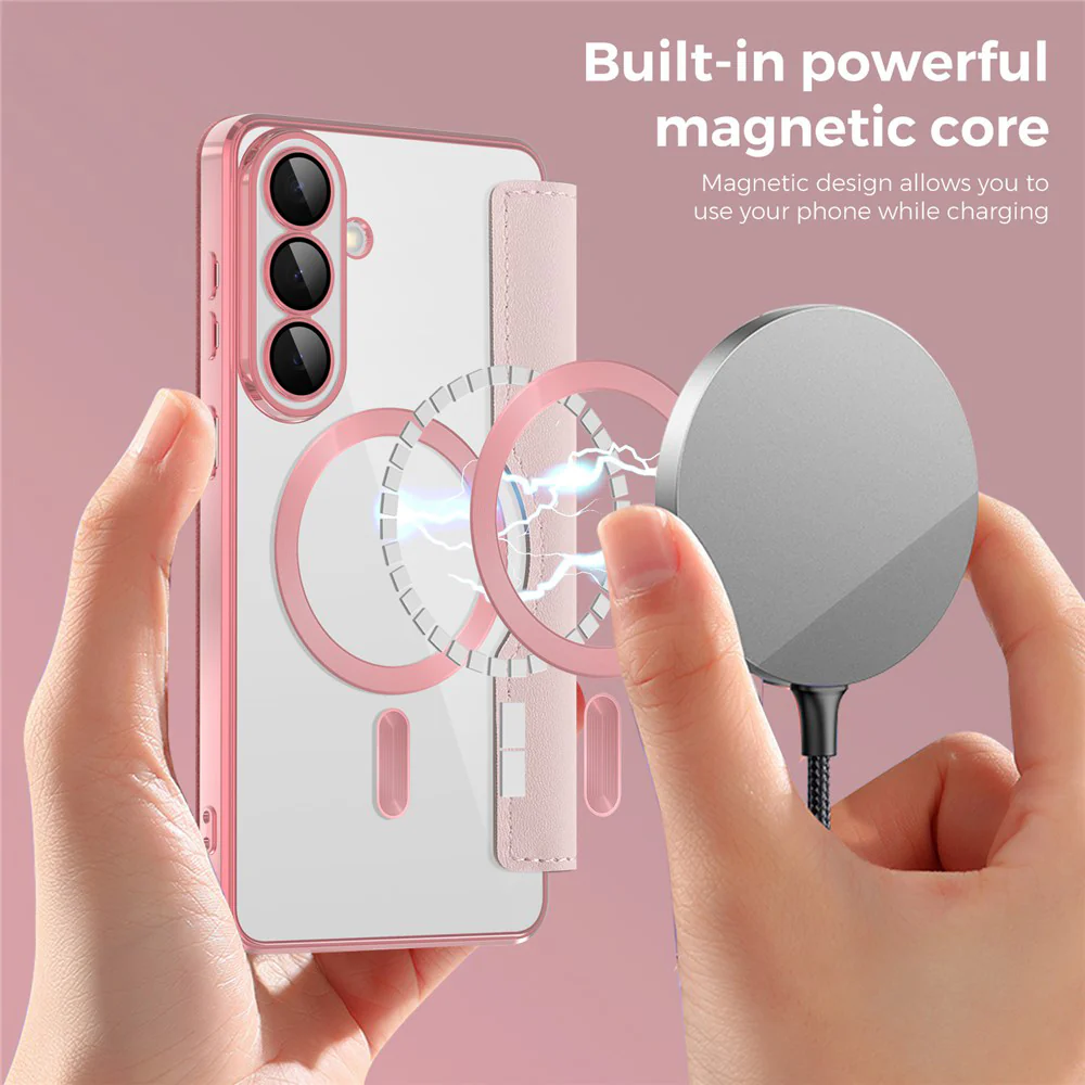 MagSafe Case for Samsung Galaxy S26 S942, Techsuit, SmartMag Book, Pink - Image 5