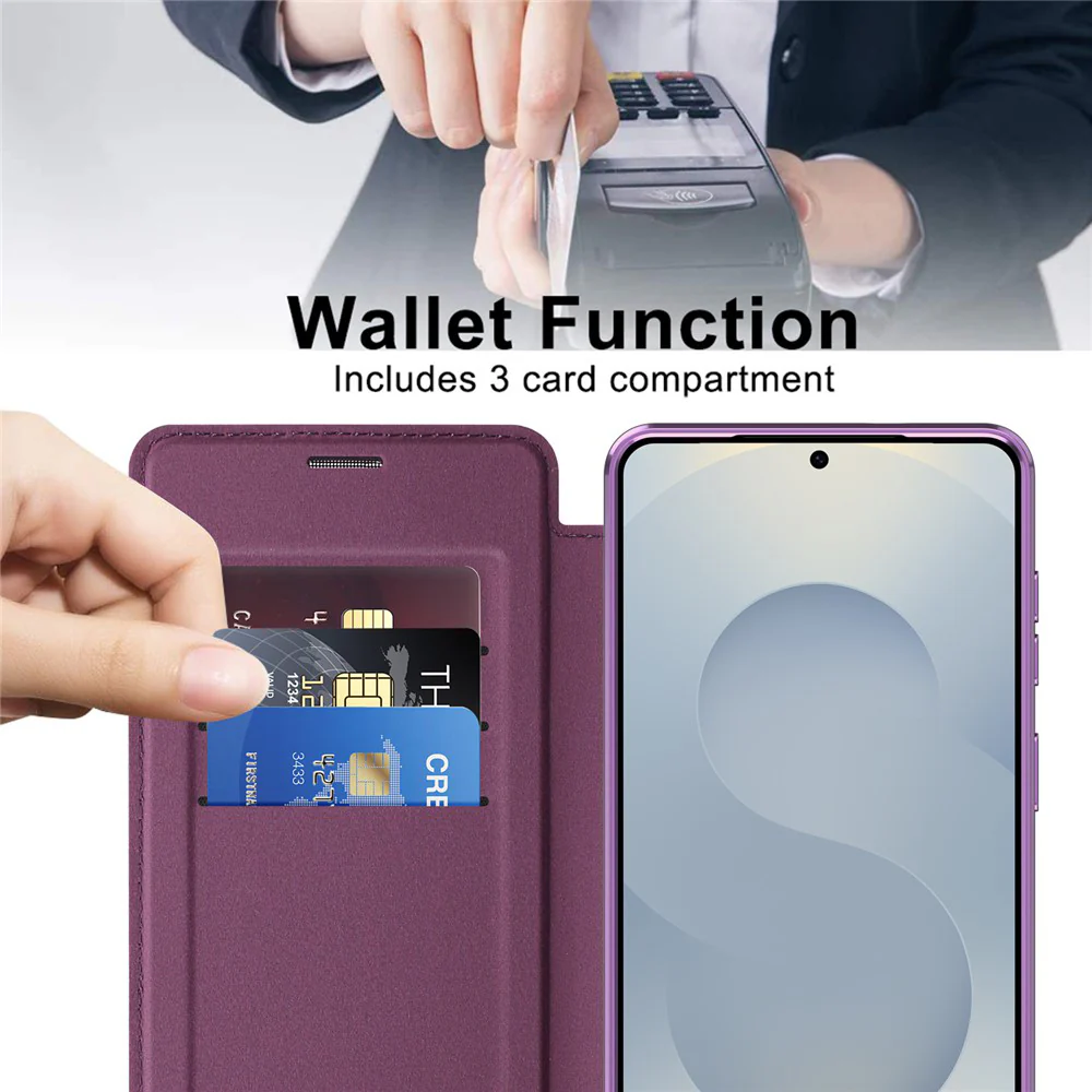 MagSafe Case for Samsung Galaxy S26 S942, Techsuit, SmartMag Book, Purple - Image 6
