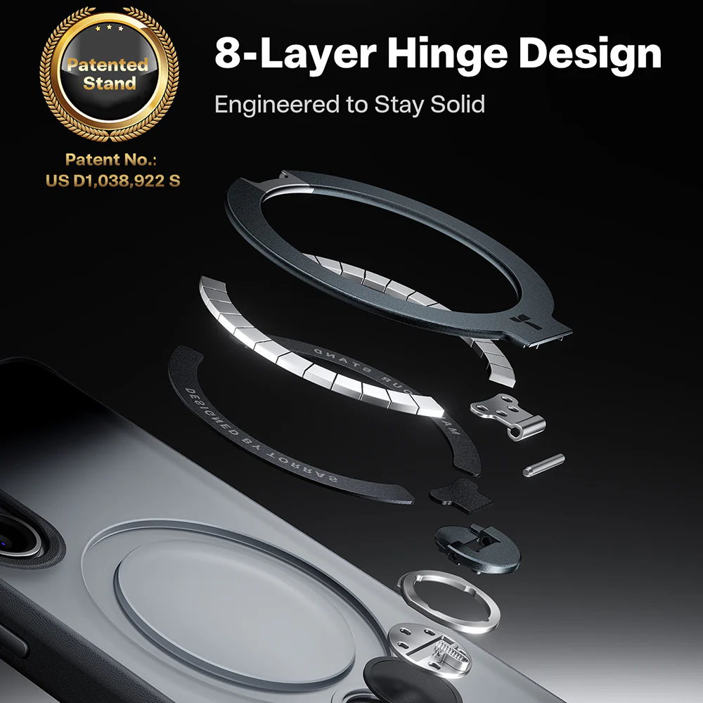 MagSafe Case for Samsung Galaxy S26 S942, Torras, Ostand Spin, Black - Image 2