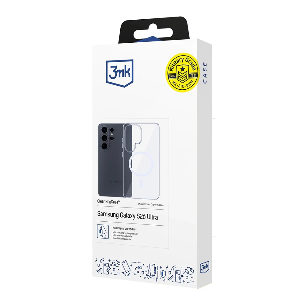 MagSafe Case for Samsung Galaxy S26 Ultra S948, 3MK, Clear MagCase, Transparent - Image 7