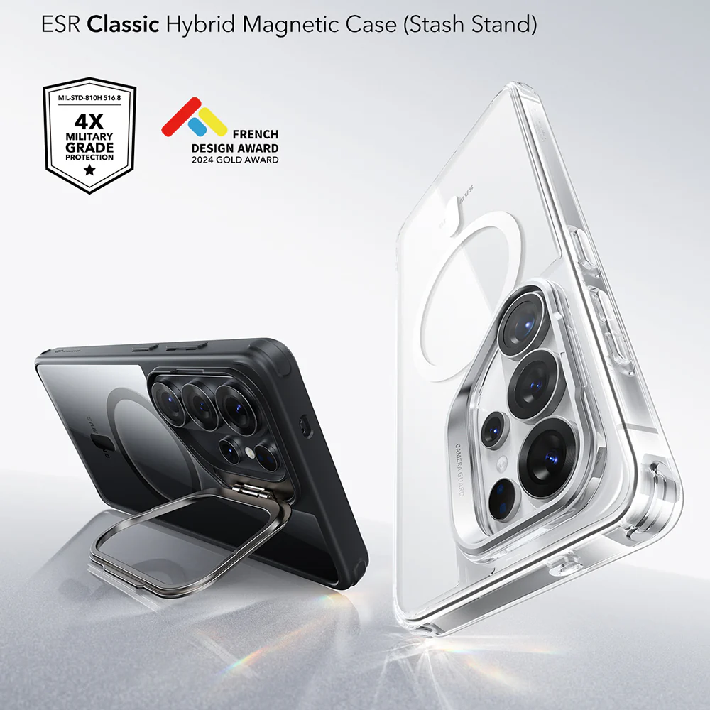 MagSafe Case for Samsung Galaxy S26 Ultra S948, ESR, Classic Hybrid Kickstand, Black Transparent - Image 4